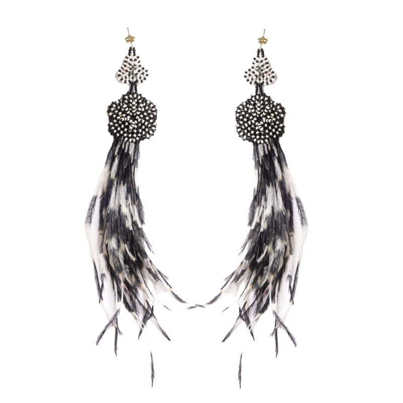 Pampas Black&White Earrings